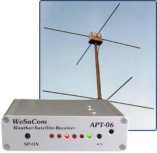 WeSaCom-B System bestehend aus Empfänger APT-06 und der Antenne KX-137